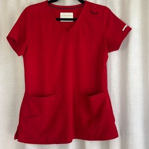 Skecher’s red scrub top women’s